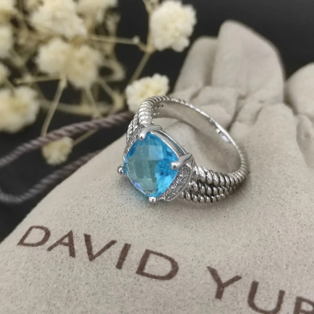 David Yurman pav blue diamond ring